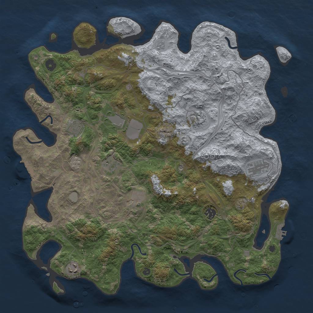 Rust Map: Procedural Map, Size: 4250, Seed: 19349669, 16 Monuments