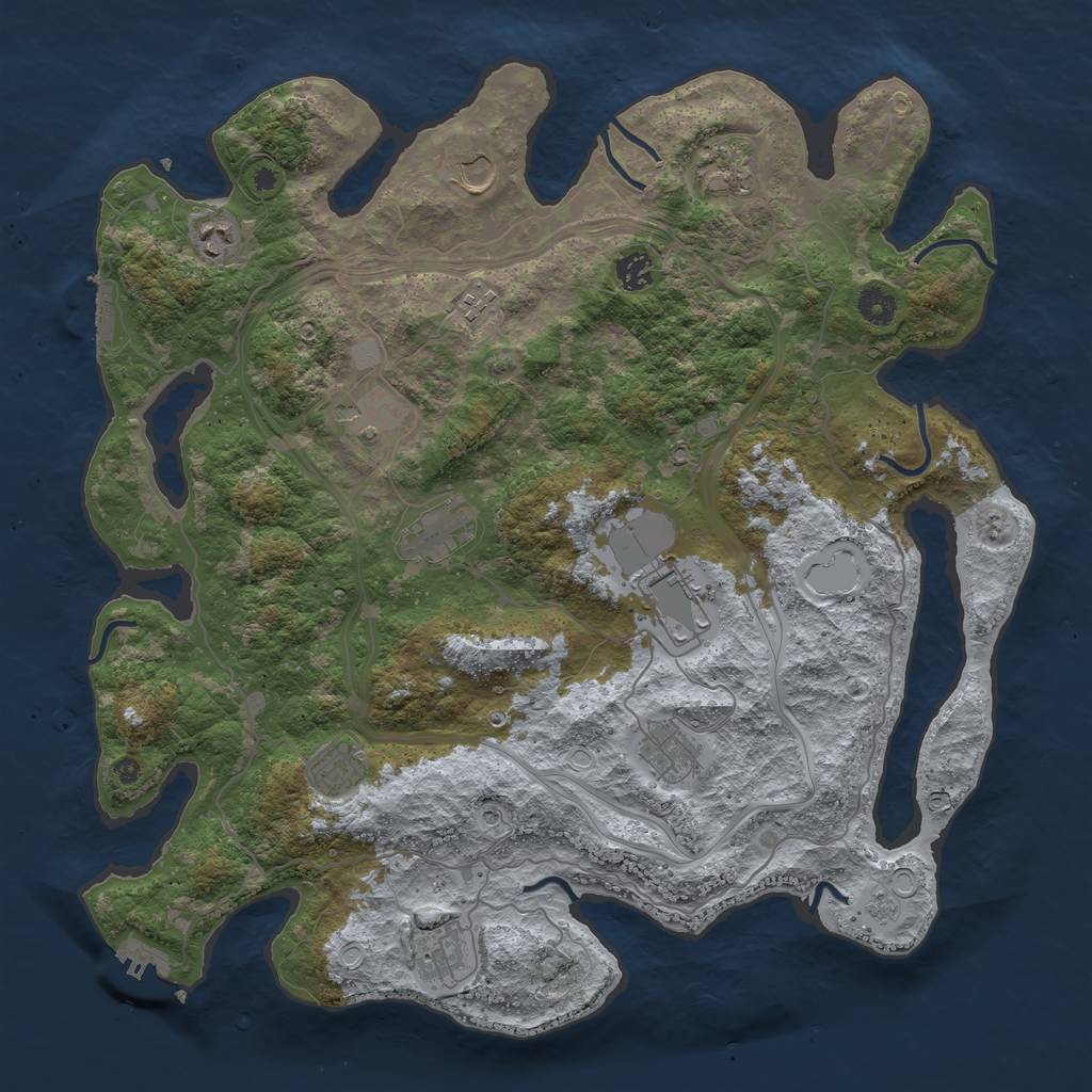 Rust Map: Procedural Map, Size: 4300, Seed: 1715549965, 20 Monuments