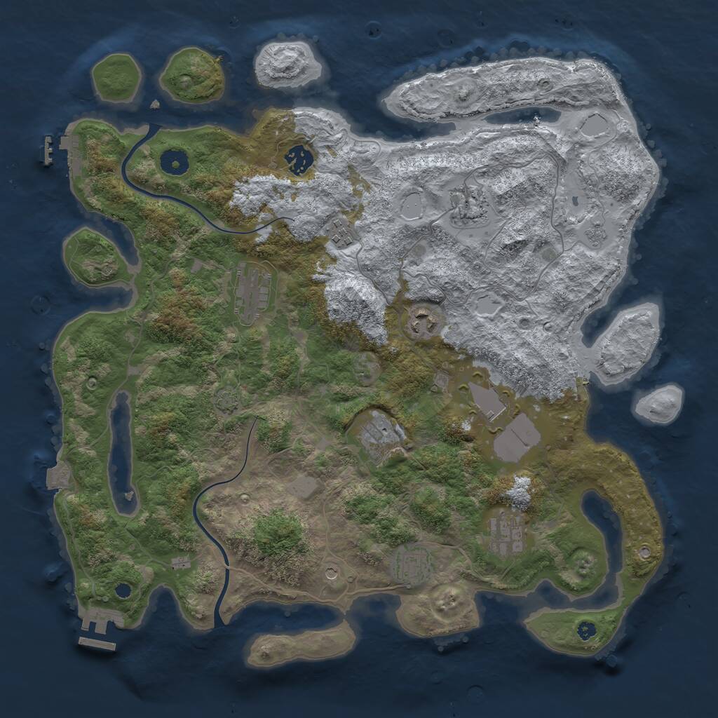 Rust Map: Procedural Map, Size: 3900, Seed: 509873362, 15 Monuments