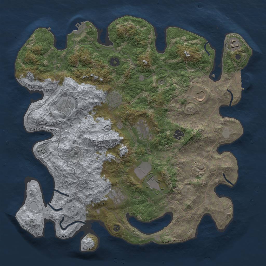 Rust Map: Procedural Map, Size: 4000, Seed: 569, 19 Monuments