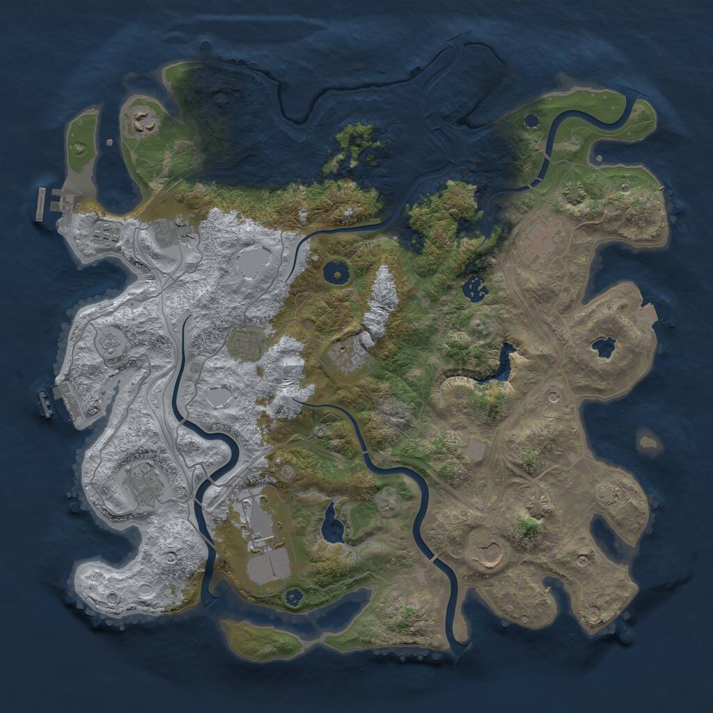 Rust Map: Procedural Map, Size: 4250, Seed: 79017088, 16 Monuments