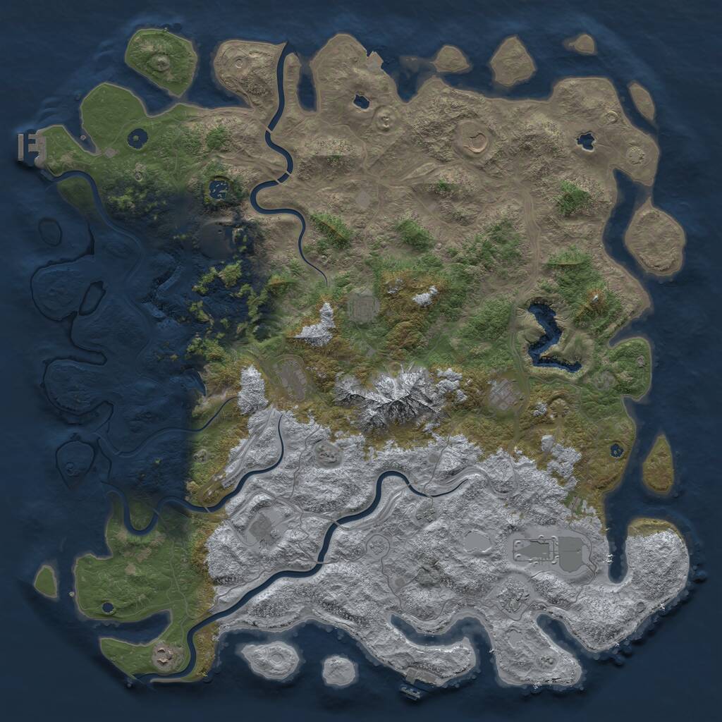 Rust Map: Procedural Map, Size: 5500, Seed: 3984, 17 Monuments
