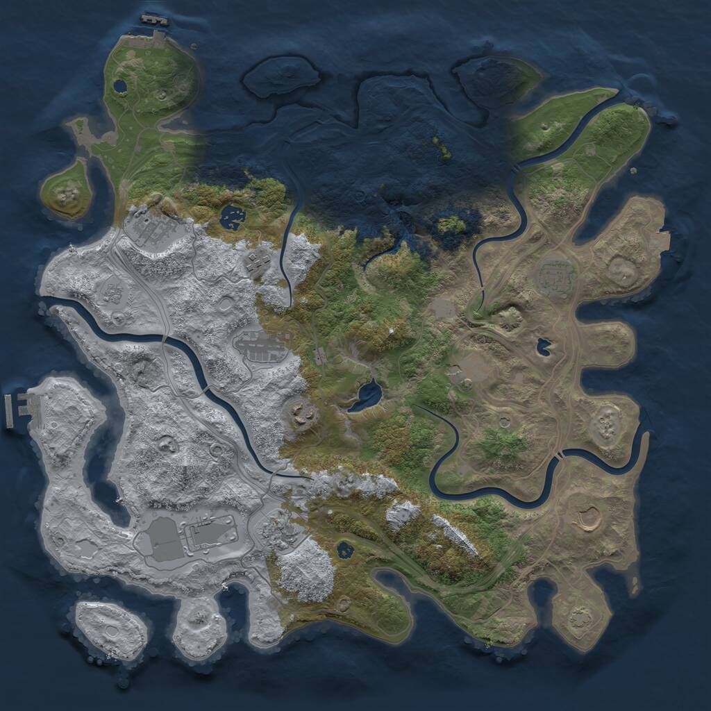 Rust Map: Procedural Map, Size: 4300, Seed: 316846524, 16 Monuments