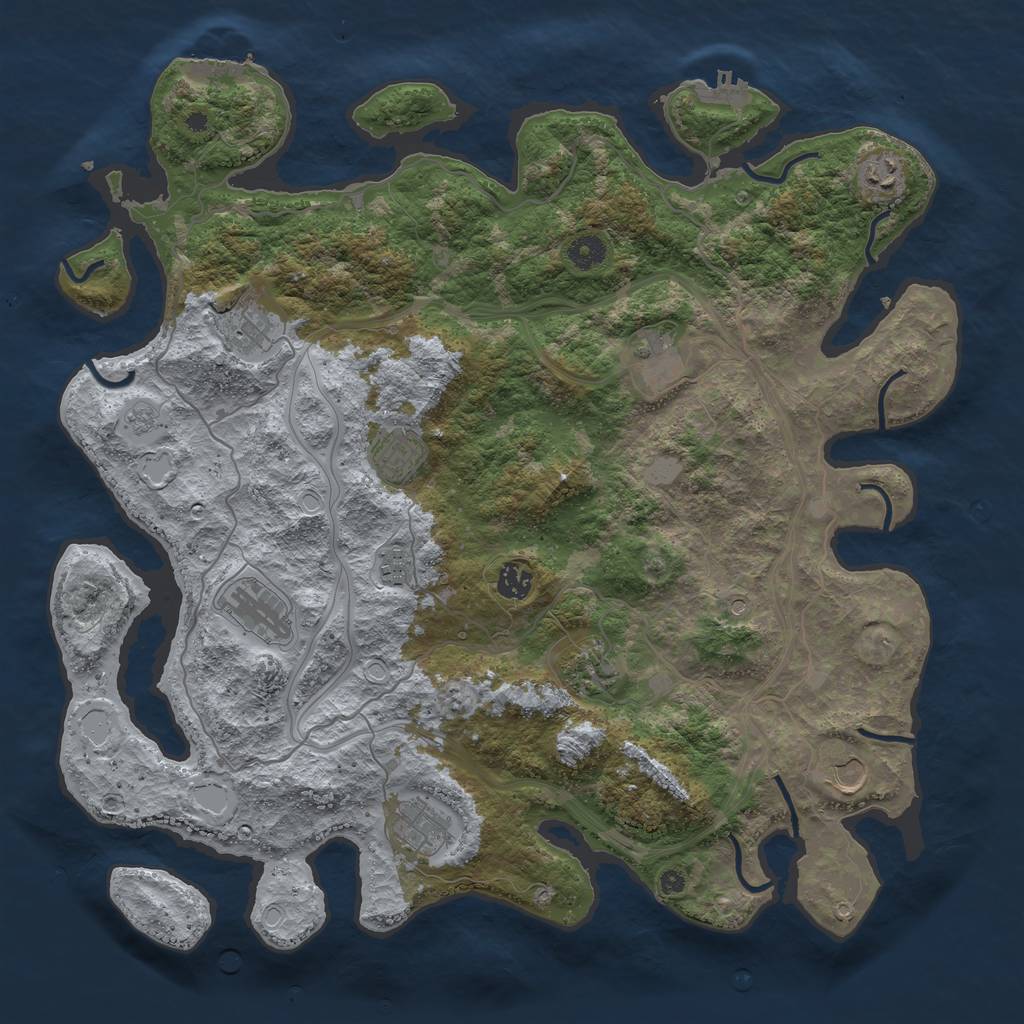 Rust Map: Procedural Map, Size: 4300, Seed: 316846524, 19 Monuments