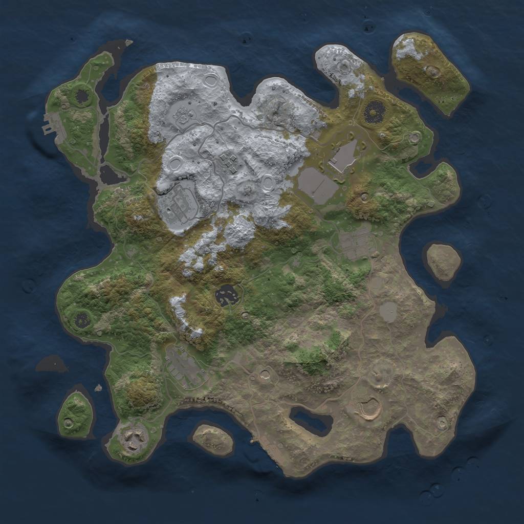 Rust Map: Procedural Map, Size: 3500, Seed: 356307504, 17 Monuments