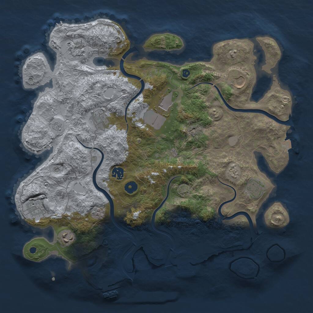 Rust Map: Procedural Map, Size: 3850, Seed: 87373105, 15 Monuments