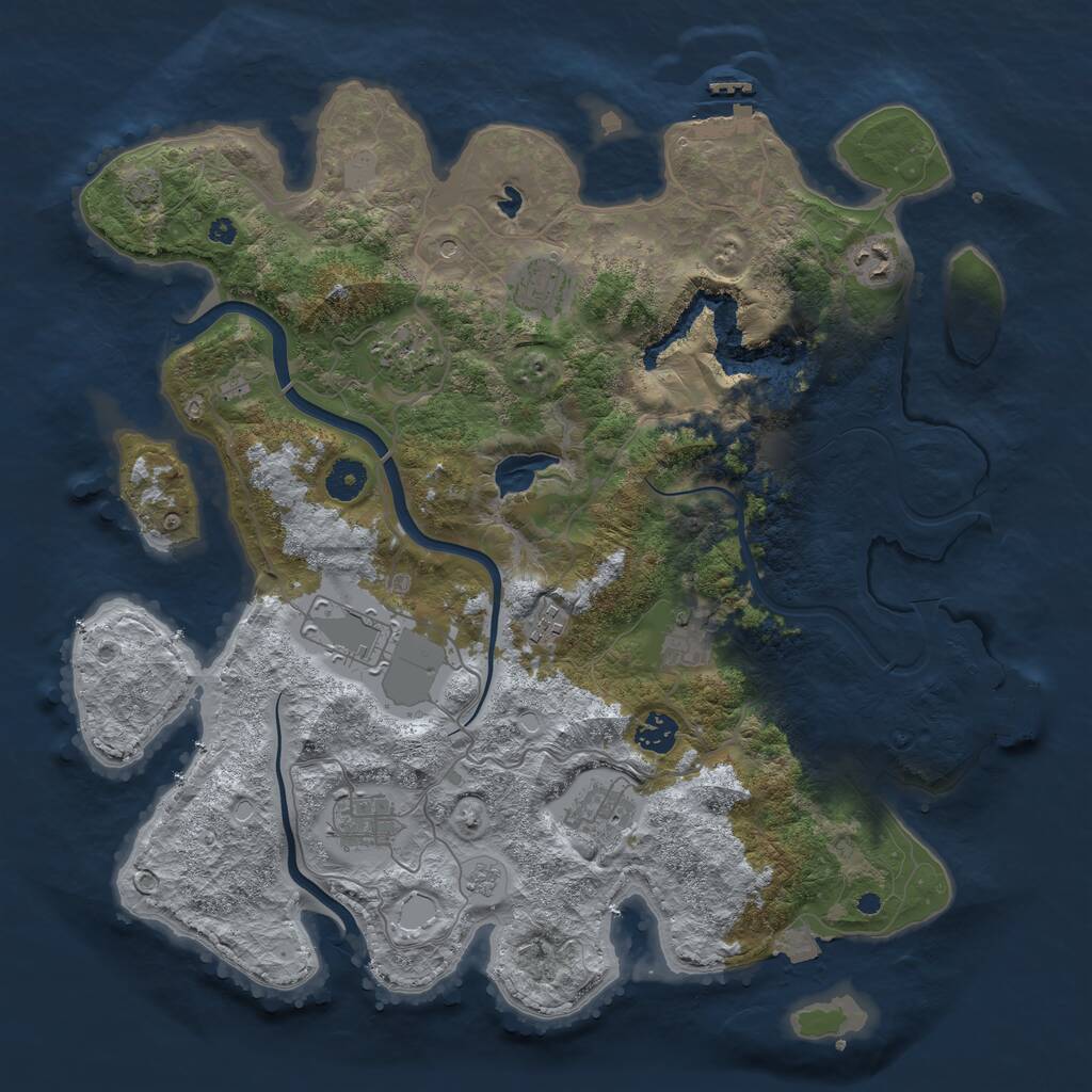Rust Map: Procedural Map, Size: 4000, Seed: 851732835, 15 Monuments