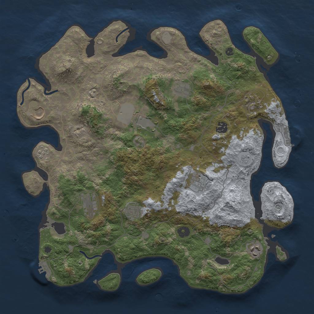 Rust Map: Procedural Map, Size: 4000, Seed: 195931761, 19 Monuments