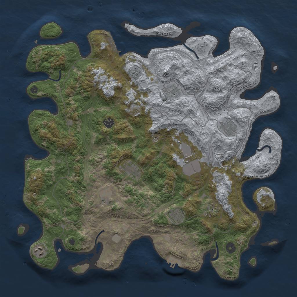 Rust Map: Procedural Map, Size: 4250, Seed: 53996819, 19 Monuments
