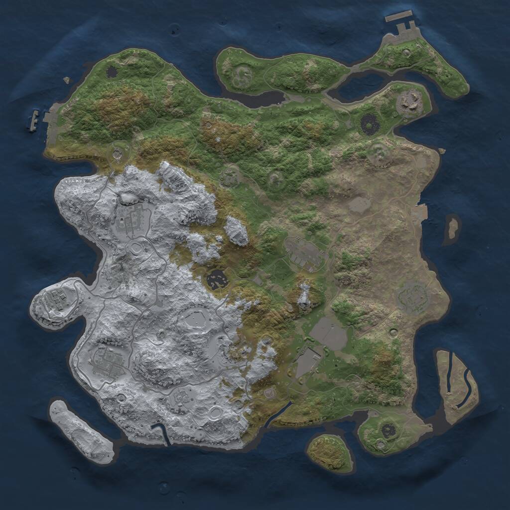 Rust Map: Procedural Map, Size: 3750, Seed: 324290862, 15 Monuments