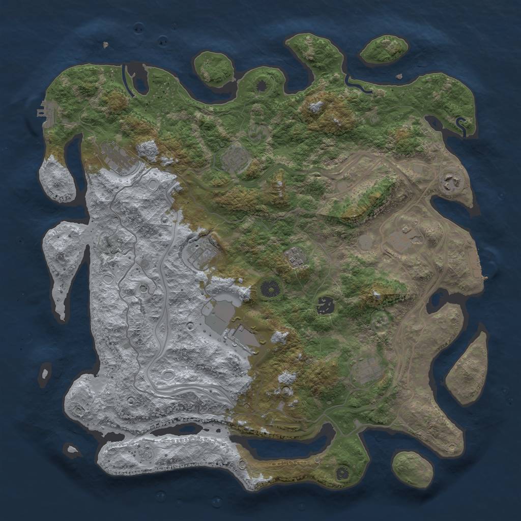 Rust Map: Procedural Map, Size: 4250, Seed: 1277927740, 18 Monuments
