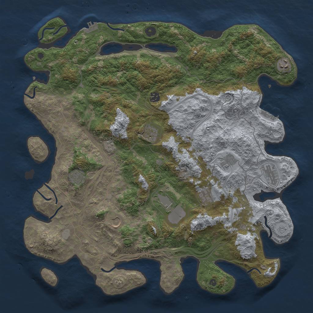 Rust Map: Procedural Map, Size: 4500, Seed: 23959, 19 Monuments