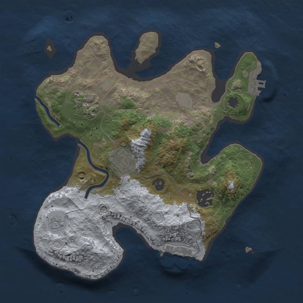 Rust Map: Procedural Map, Size: 2499, Seed: 2147483647, 11 Monuments