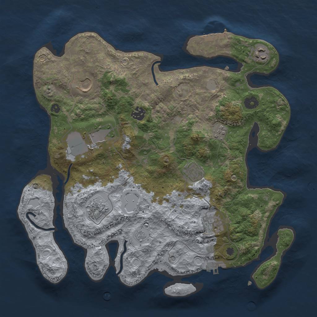 Rust Map: Procedural Map, Size: 3500, Seed: 4528, 17 Monuments