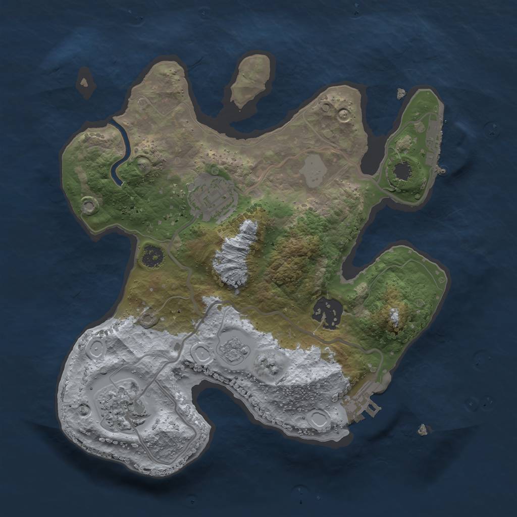 Rust Map: Procedural Map, Size: 2498, Seed: 2147483647, 11 Monuments
