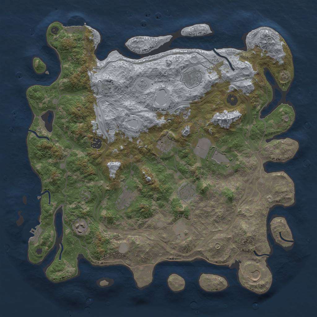 Rust Map: Procedural Map, Size: 4250, Seed: 93057, 19 Monuments