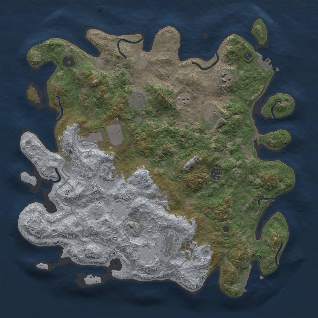 Rust Map: Procedural Map, Size: 4000, Seed: 978024462, 17 Monuments