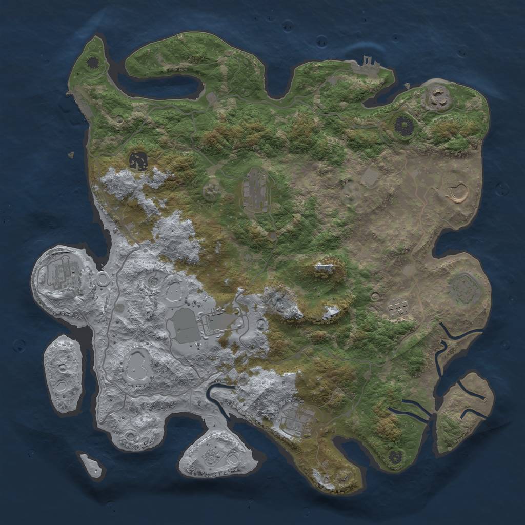 Rust Map: Procedural Map, Size: 4000, Seed: 1204315974, 18 Monuments