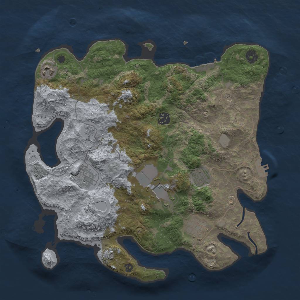Rust Map: Procedural Map, Size: 3500, Seed: 1979488797, 16 Monuments