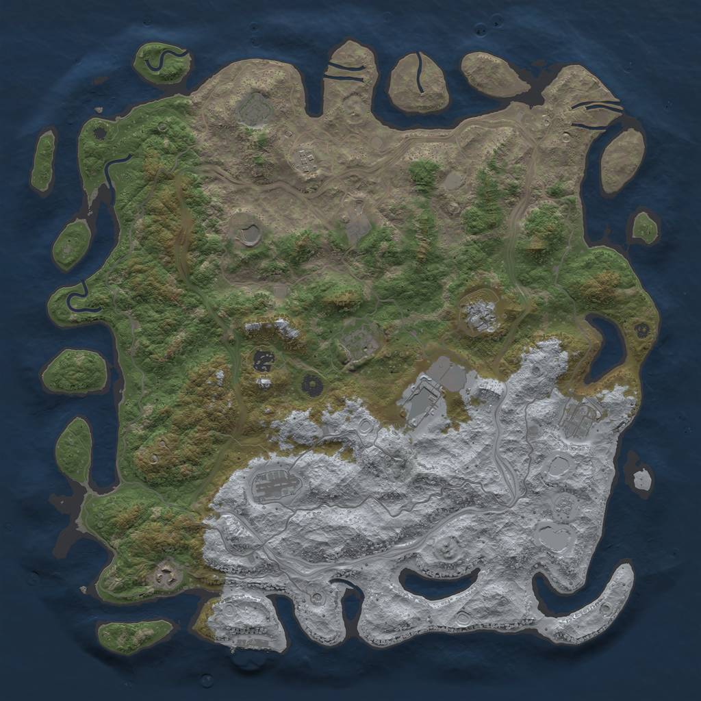Rust Map: Procedural Map, Size: 4800, Seed: 806684506, 19 Monuments