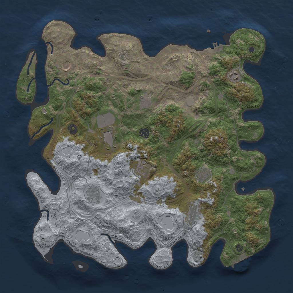 Rust Map: Procedural Map, Size: 4250, Seed: 820322836, 19 Monuments