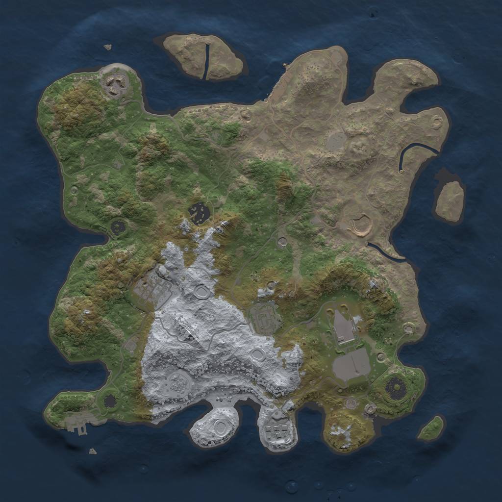 Rust Map: Procedural Map, Size: 3500, Seed: 1735268064, 16 Monuments