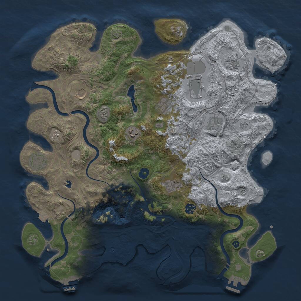 Rust Map: Procedural Map, Size: 4250, Seed: 145654, 16 Monuments