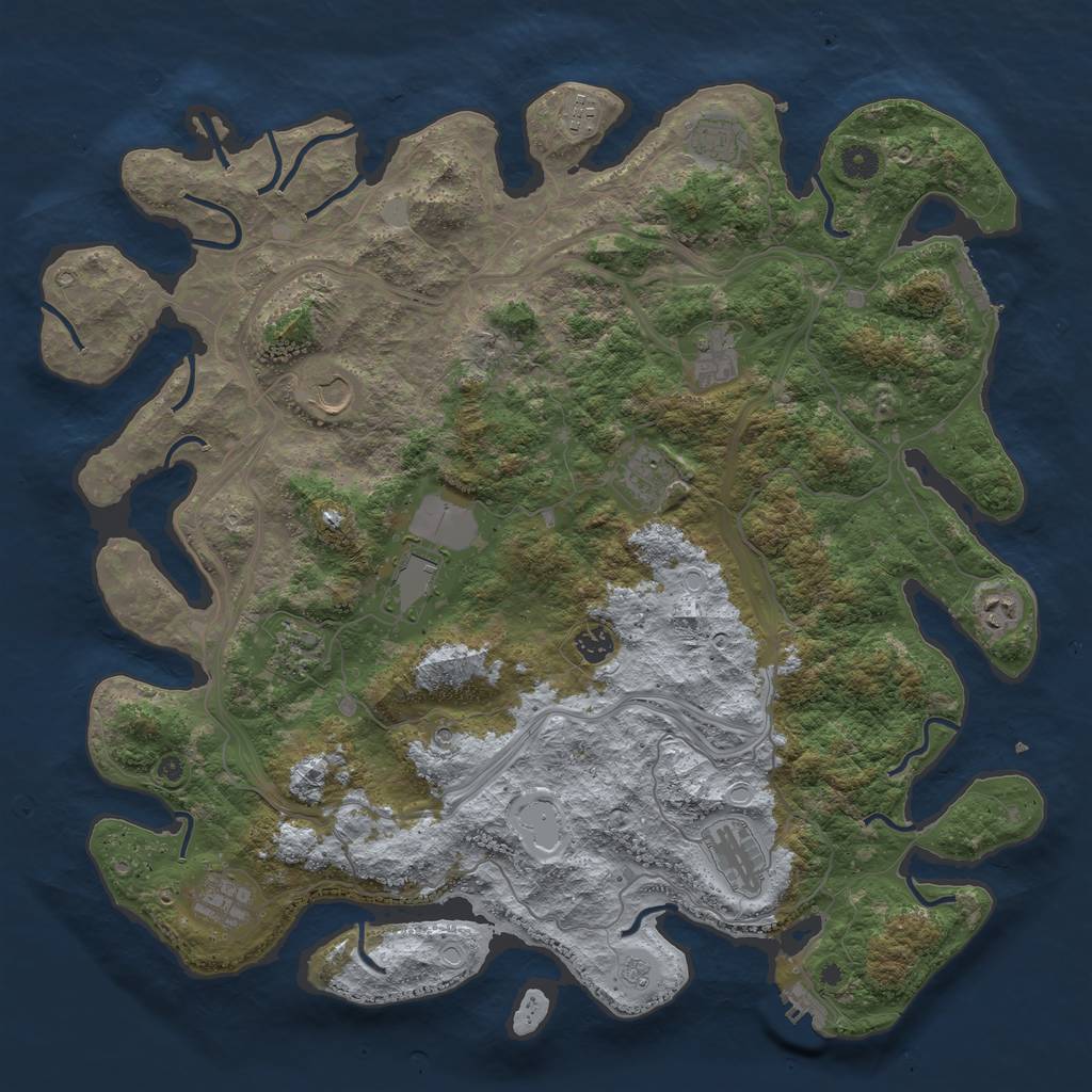 Rust Map: Procedural Map, Size: 4500, Seed: 1999215800, 20 Monuments