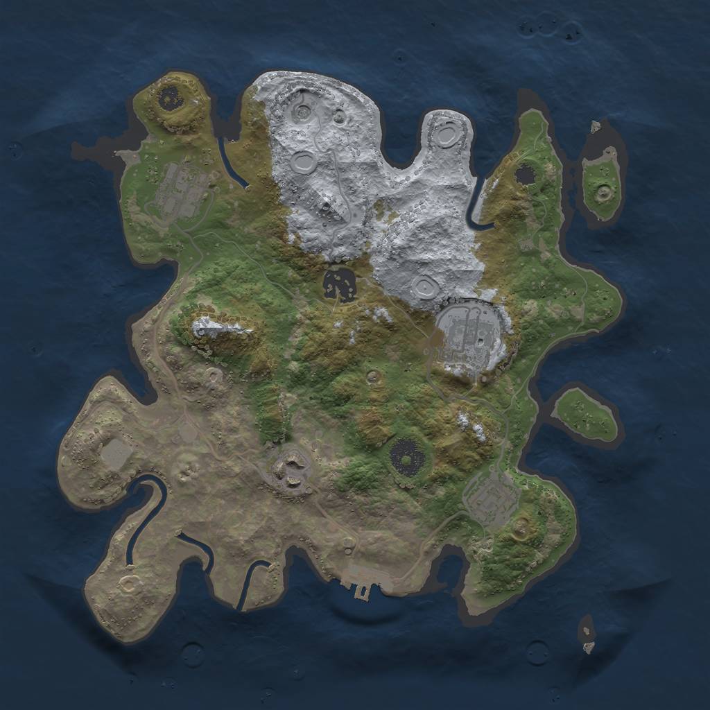 Rust Map: Procedural Map, Size: 3000, Seed: 28717, 12 Monuments