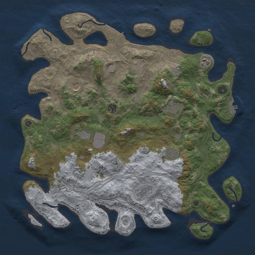 Rust Map: Procedural Map, Size: 4250, Seed: 12193, 19 Monuments