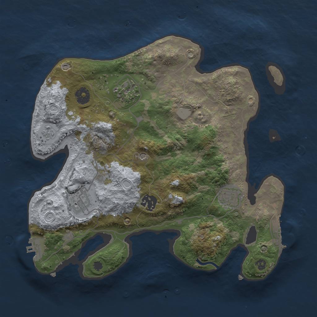 Rust Map: Procedural Map, Size: 3000, Seed: 17450, 13 Monuments