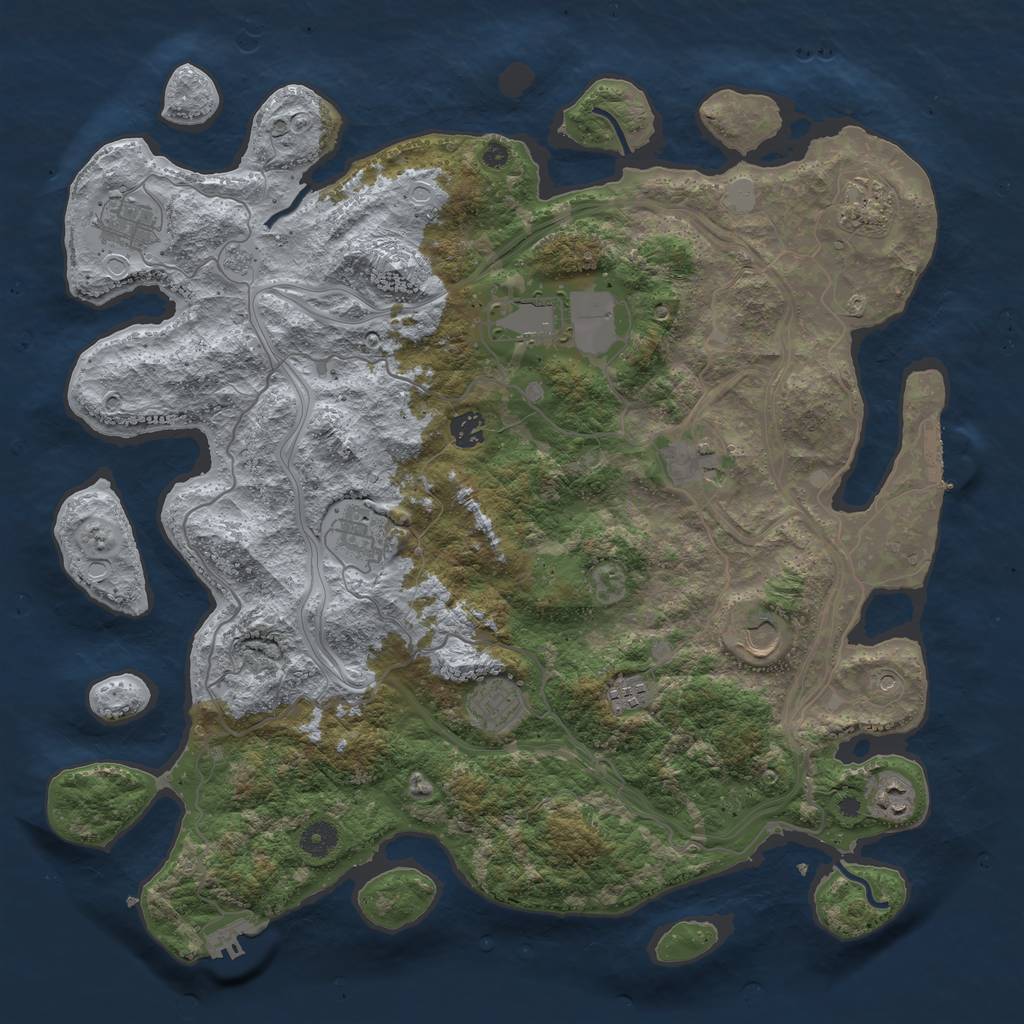 Rust Map: Procedural Map, Size: 4250, Seed: 27950, 19 Monuments