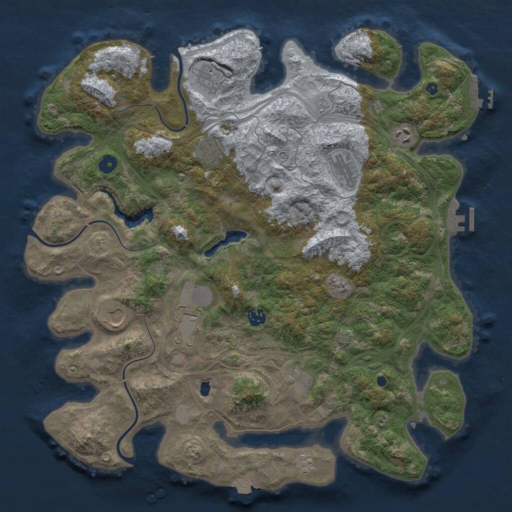 Rust Map: Procedural Map, Size: 4250, Seed: 1856361466, 15 Monuments