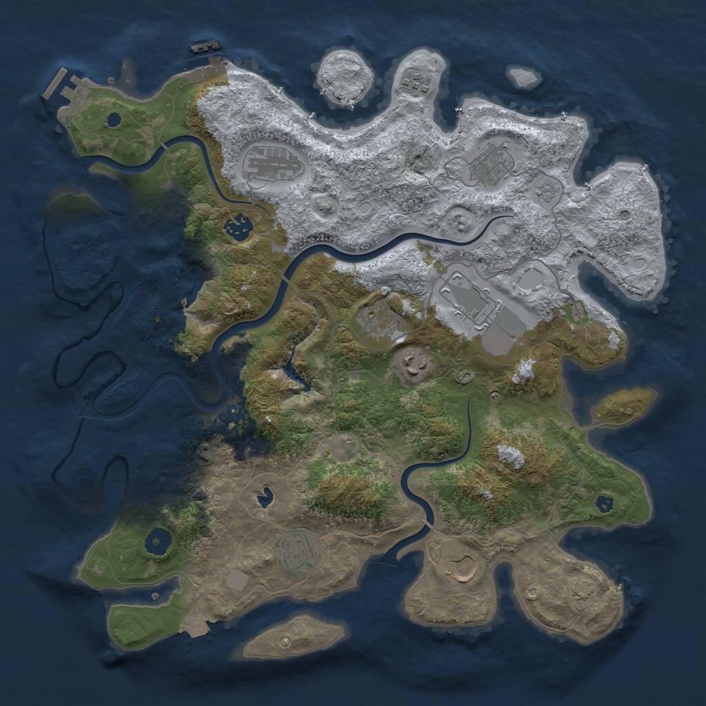 Rust Map: Procedural Map, Size: 4000, Seed: 1367582890, 15 Monuments