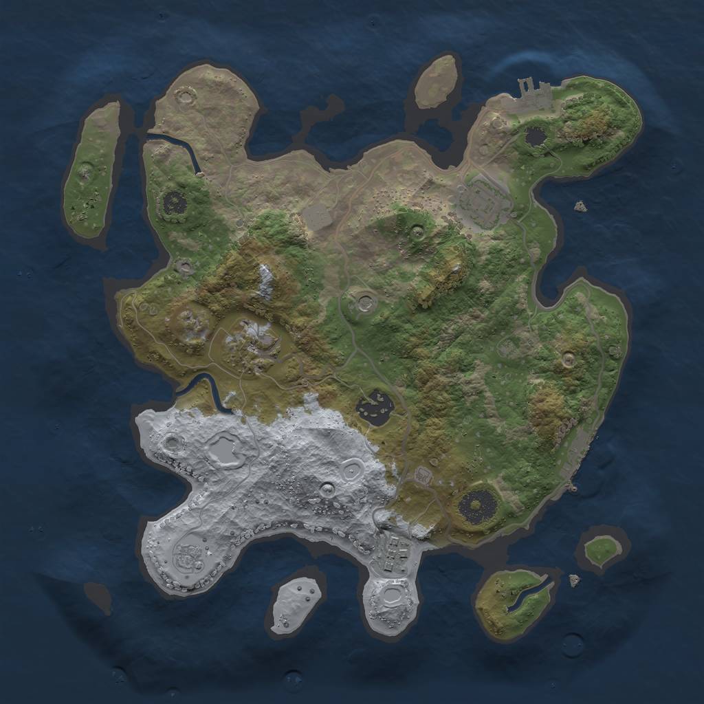 Rust Map: Procedural Map, Size: 3000, Seed: 85488752, 13 Monuments