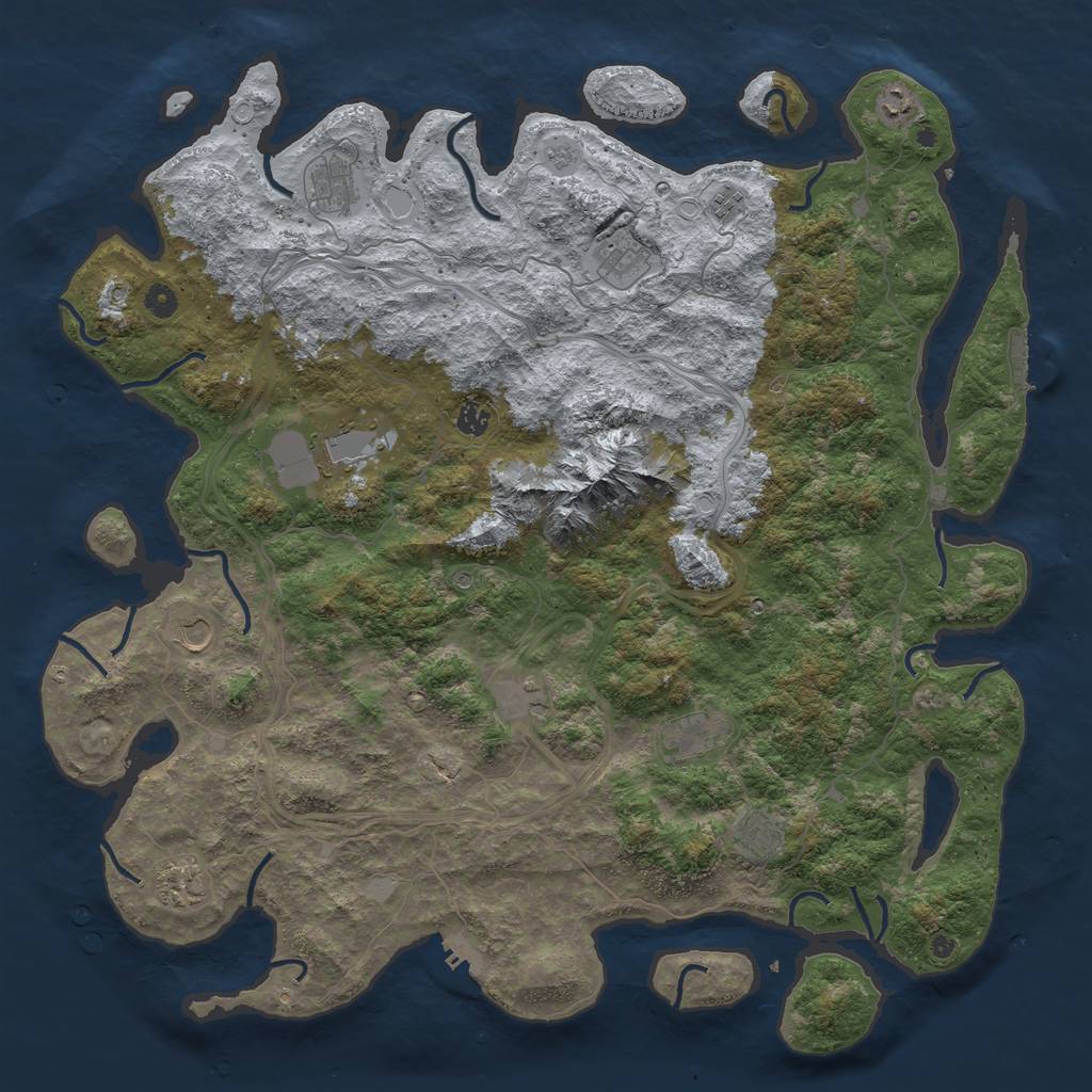 Rust Map: Procedural Map, Size: 5000, Seed: 1632530359, 20 Monuments