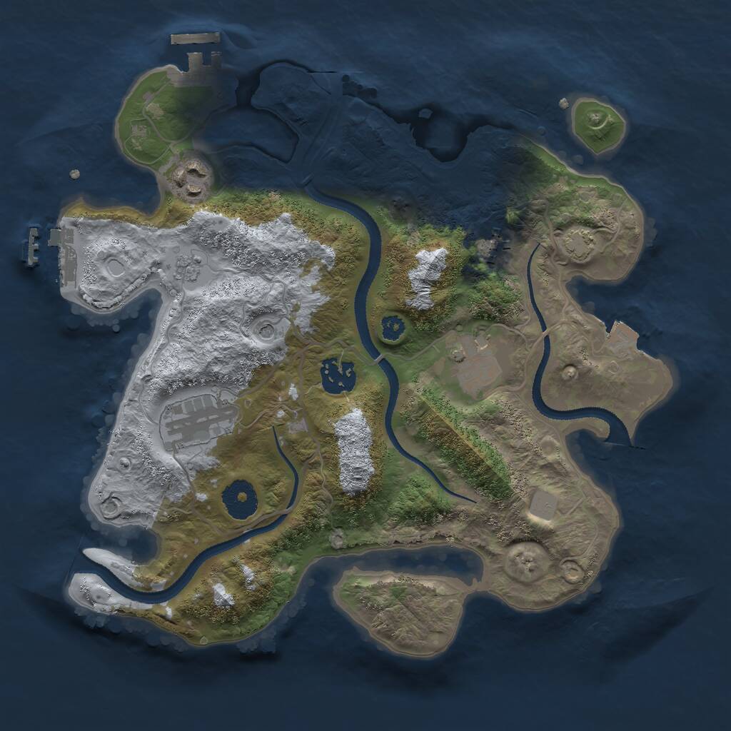 Rust Map: Procedural Map, Size: 3000, Seed: 28507, 11 Monuments