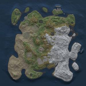 Thumbnail Rust Map: Procedural Map, Size: 3500, Seed: 25917, 16 Monuments