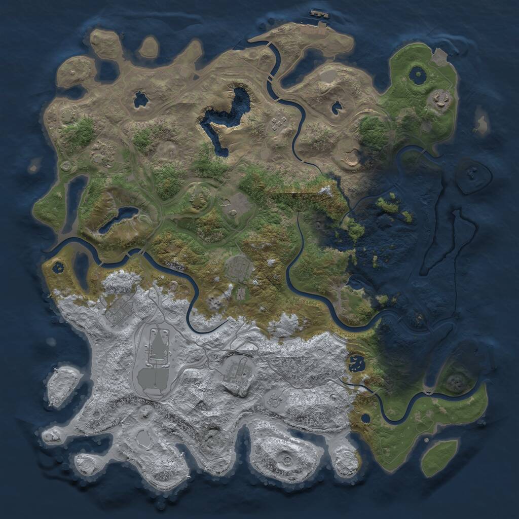 Rust Map: Procedural Map, Size: 4500, Seed: 6267221, 16 Monuments