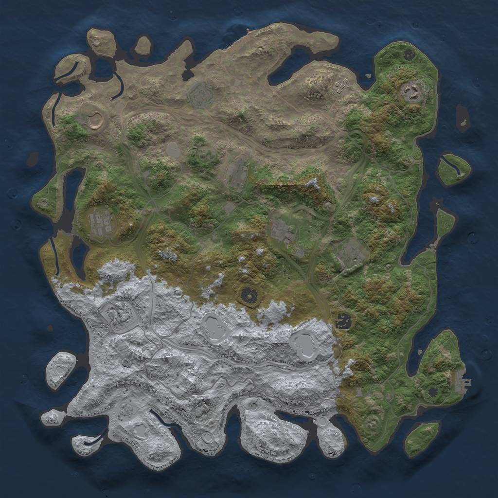 Rust Map: Procedural Map, Size: 4500, Seed: 6267221, 19 Monuments