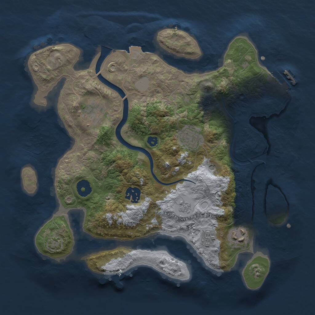 Rust Map: Procedural Map, Size: 3000, Seed: 2017496745, 10 Monuments