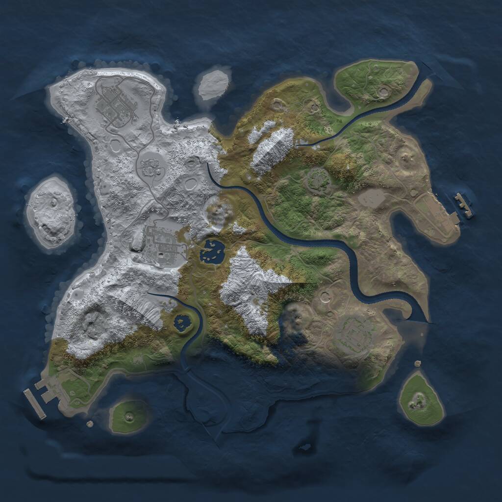 Rust Map: Procedural Map, Size: 3000, Seed: 1636800365, 10 Monuments