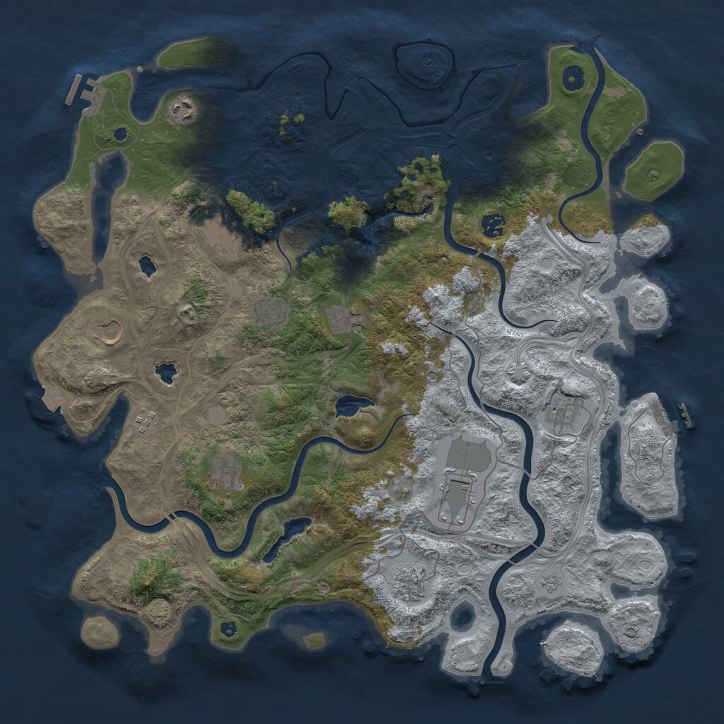 Rust Map: Procedural Map, Size: 4500, Seed: 7878214, 17 Monuments