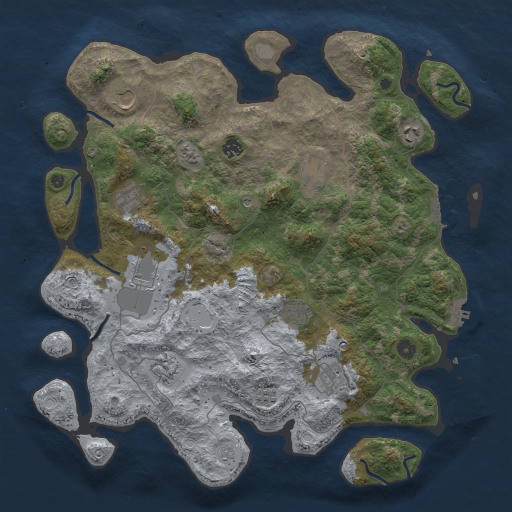 Rust Map: Procedural Map, Size: 4000, Seed: 1895874292, 19 Monuments