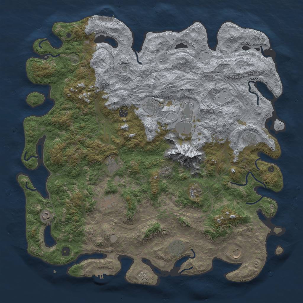 Rust Map: Procedural Map, Size: 5000, Seed: 168498798, 20 Monuments