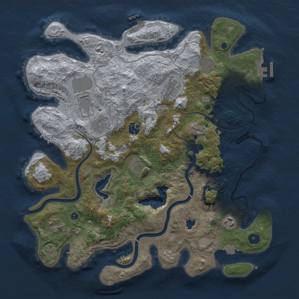 Rust Map: Procedural Map, Size: 4000, Seed: 177789, 15 Monuments