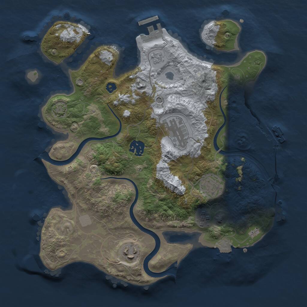 Rust Map: Procedural Map, Size: 3000, Seed: 46814, 11 Monuments