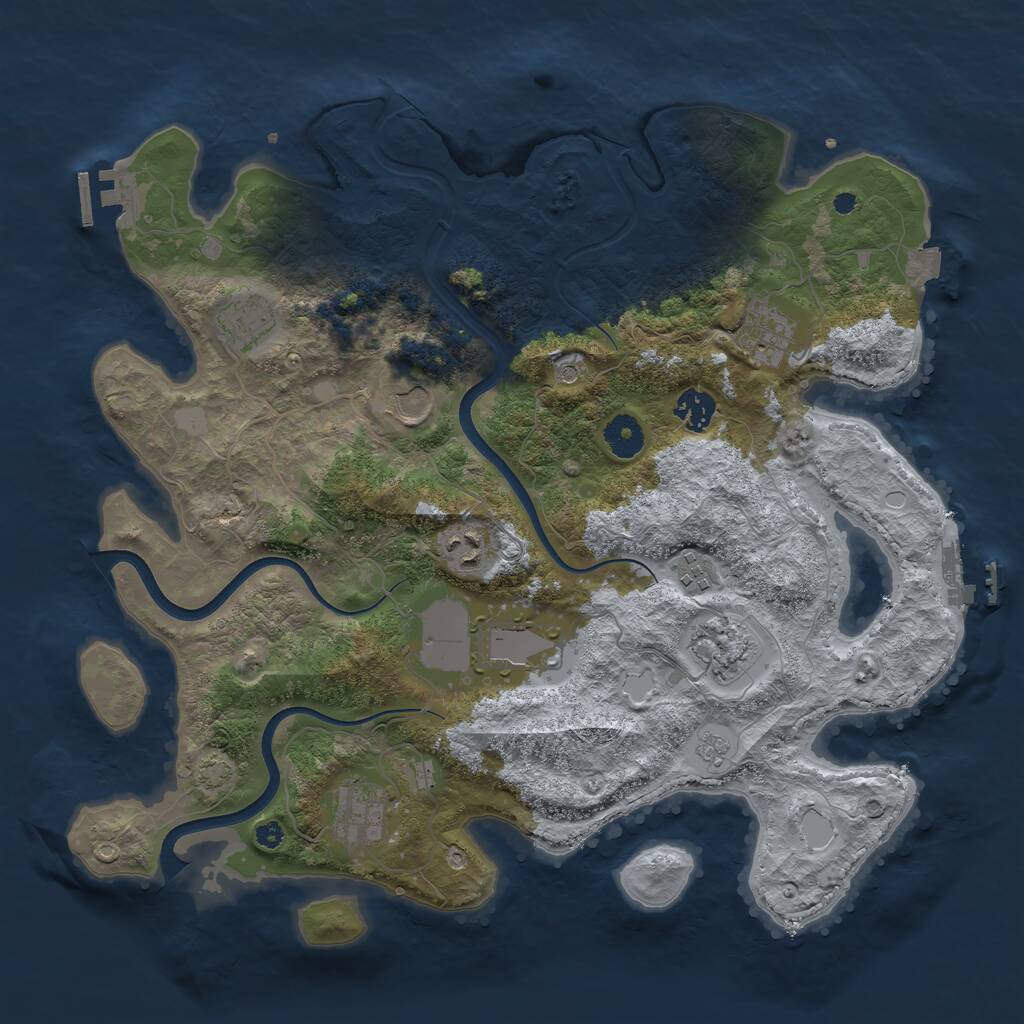 Rust Map: Procedural Map, Size: 3800, Seed: 68661069, 15 Monuments