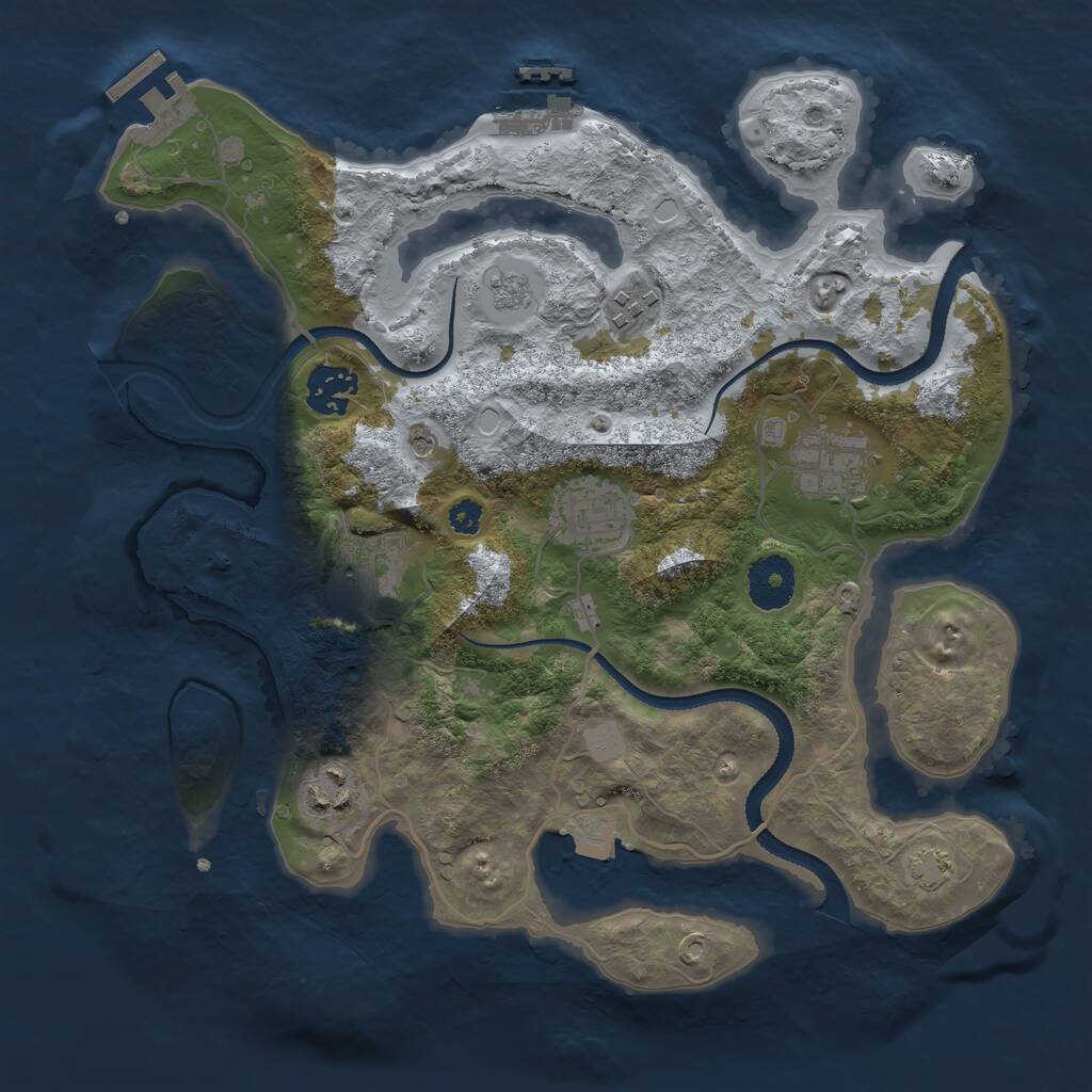 Rust Map: Procedural Map, Size: 3200, Seed: 336490348, 12 Monuments