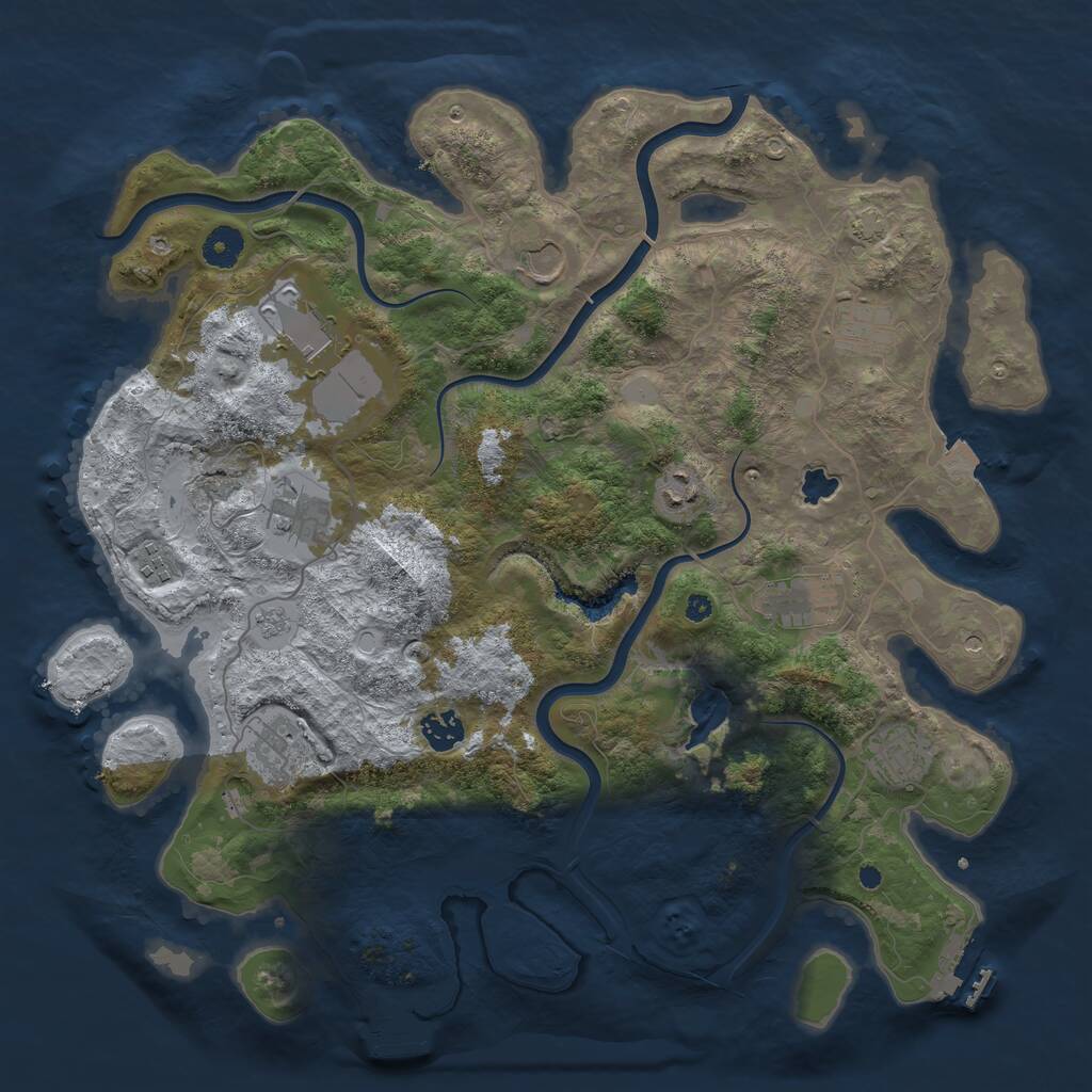 Rust Map: Procedural Map, Size: 4000, Seed: 5228498, 16 Monuments